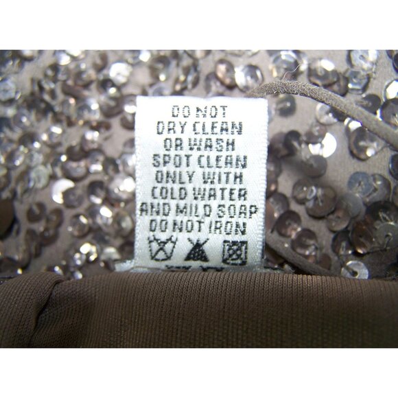 Cache Mini Dress Bronze Sequins Holiday Party Silk Size 10 - Picture 9 of 9